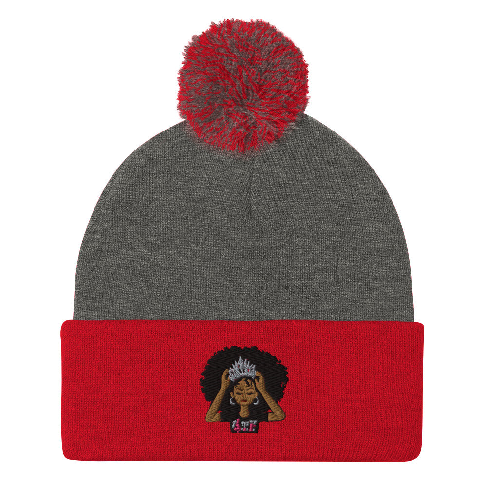 Lady Grind Time Pom-Pom Beanie