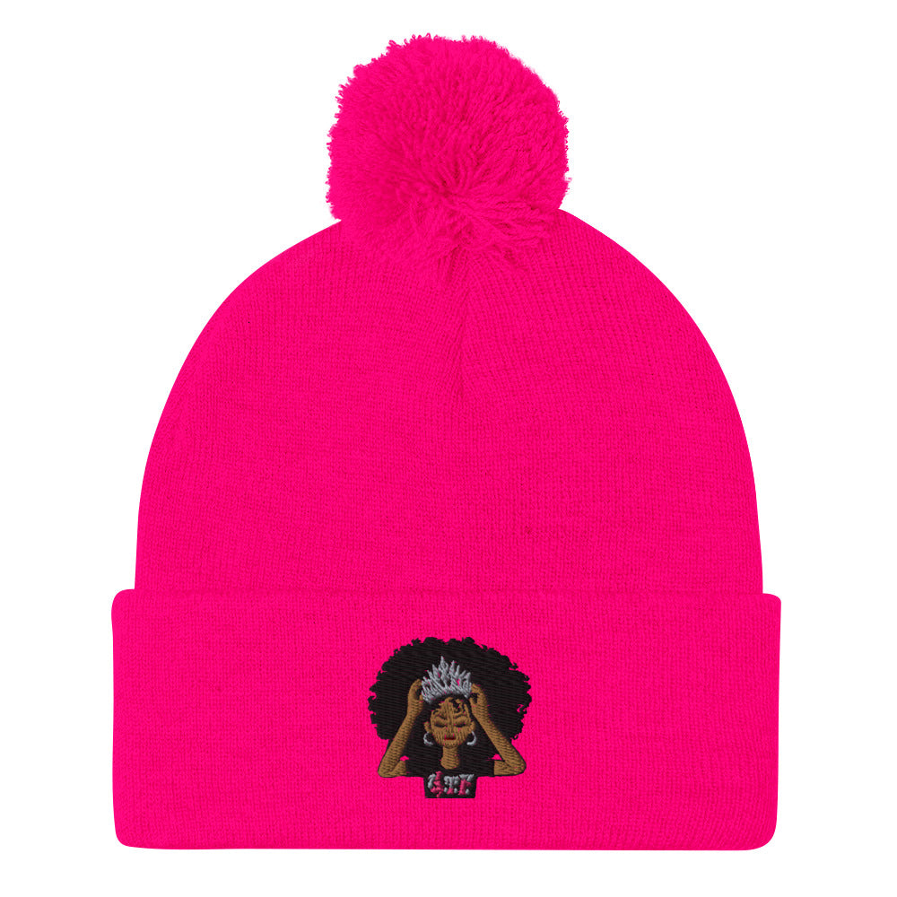 Lady Grind Time Pom-Pom Beanie