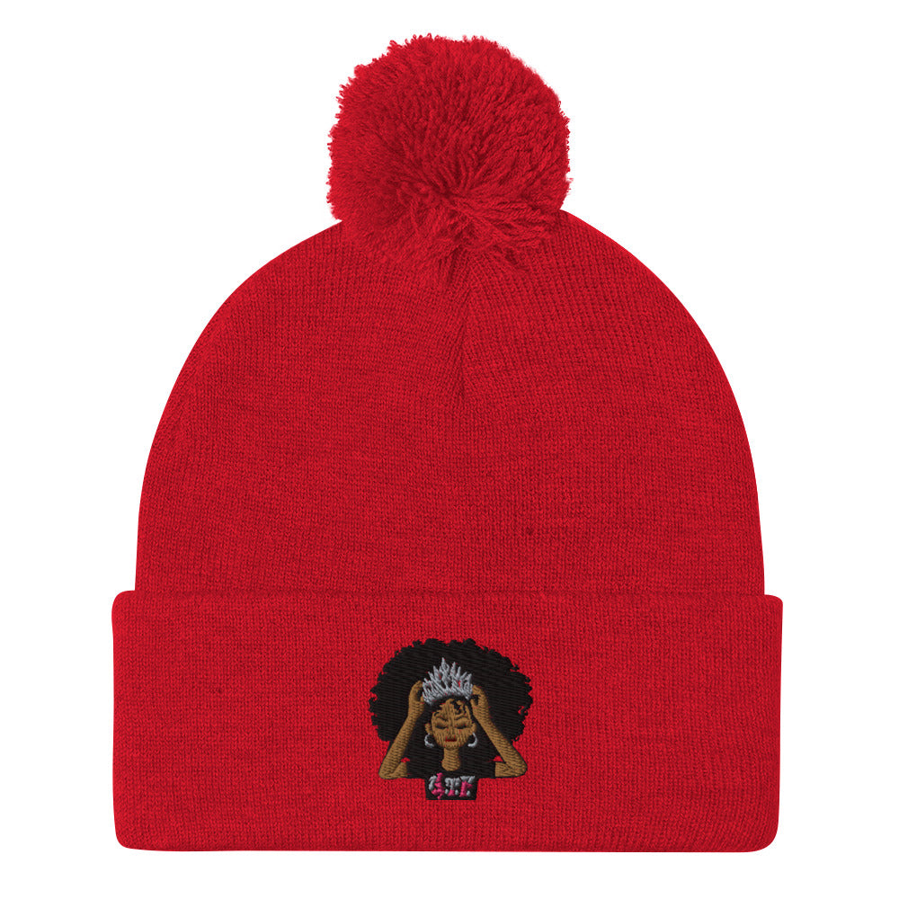Lady Grind Time Pom-Pom Beanie