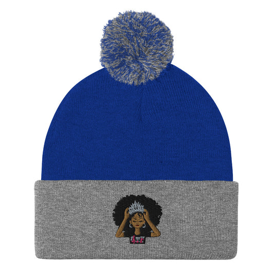 Lady Grind Time Pom-Pom Beanie